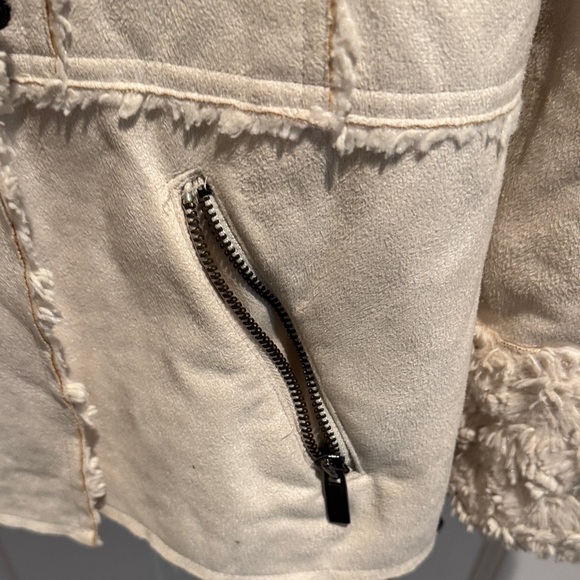 Sugarfly Cream Teddy Jacket with Faux Fur - Picture 7 of 8